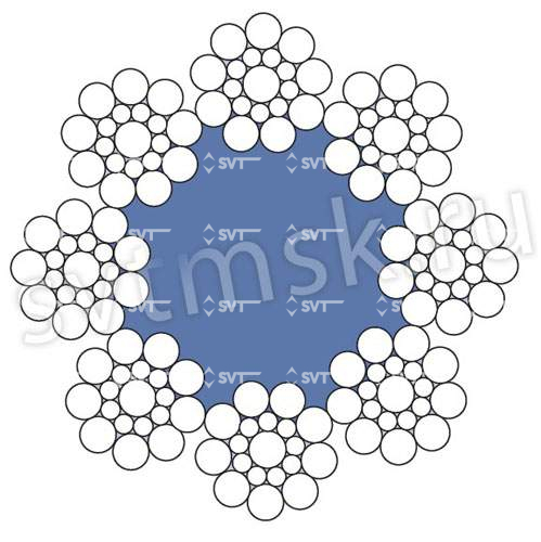Трос D=10мм. F819 S-FC 8х19S-NFC 48,2кН
